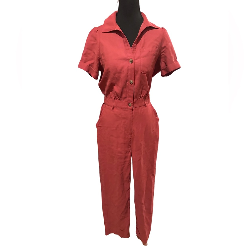 Lauren Conrad Terra Cotta Red Jumpsuit